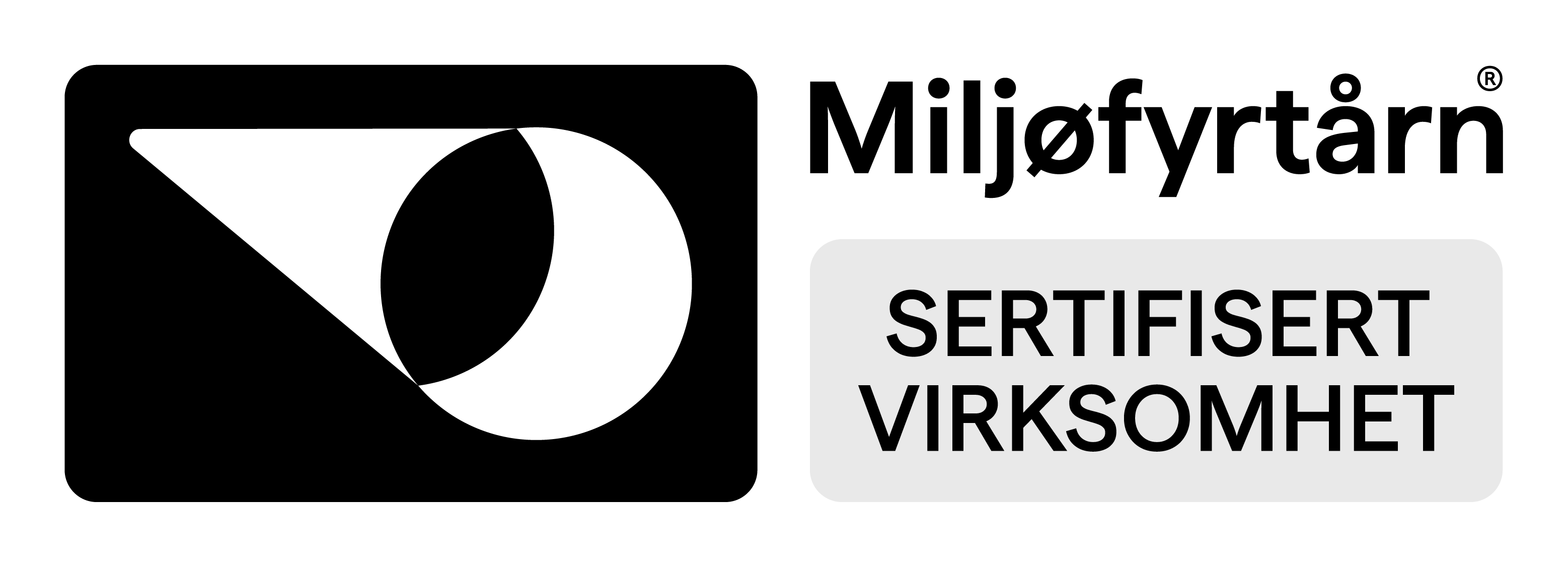 Miljfyrtarn ensfarget hvit logo