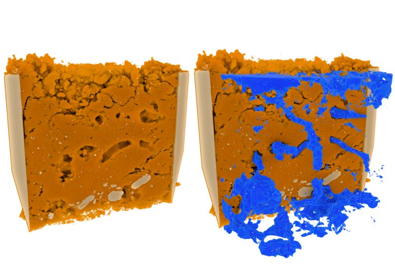 Soil without and with water