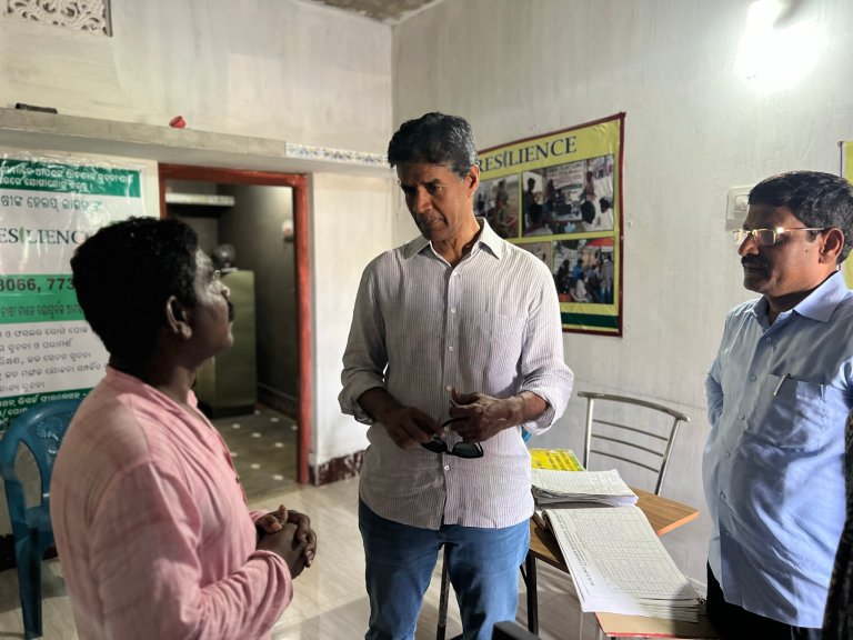 Project Coordinator Dr Udaya Sekhar Nagothu from NIBIO at the Village Knowledge Center in Chikarada. Photo: Kathrine Torday Gulden