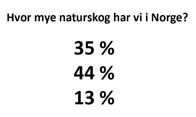 De tre kartene gir litt ulik mengde naturskog. Om lag 35 prosent av det totale skogarealet (116 millioner dekar) er klassifisert som naturskog når det gjelder kart over naturskog etablert før 1940, og som ikke er flatehogd. Rundt 44 prosent av det totale skogarealet er klassifisert som naturskog når det gjelder skog med bestandsalder som tilsier at skogen var etablert før 1940, og der det heller ikke er registrert noen tidligere inngrep eller behandling av skogen tilbake til rundt 1965. Cirka 13 prosent av skogarealet har en naturskogsnærhet i de tre høysete kategoriene (kategori 5, 6 og 7.), når skogen klassifiseres etter naturskogsnærhet på en skala fra 1 til 7.