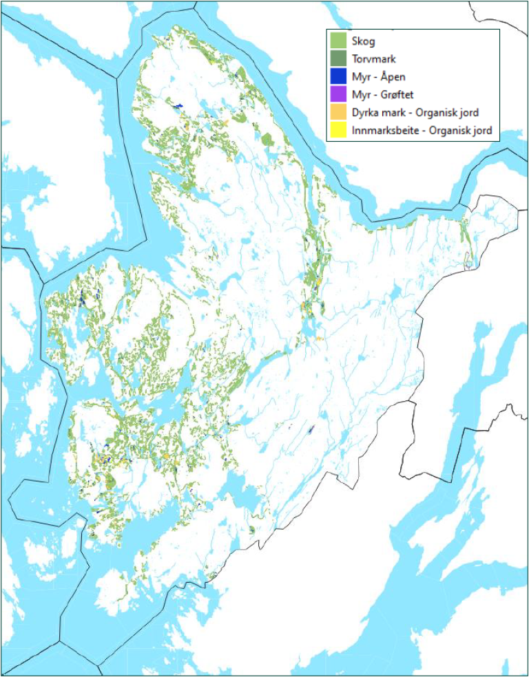 Karbonrike areal som ligg inne i kommuneplanen og som er avsett til utbyggingsføremål.