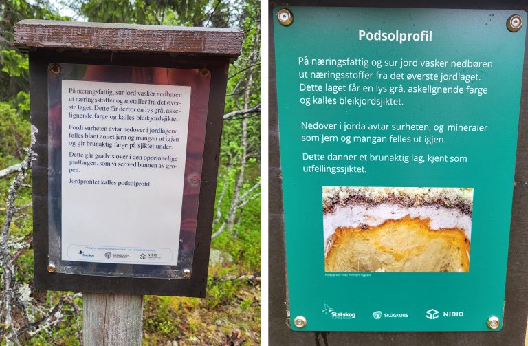 Stiplakat før og etter oppgradering. Foto: Per Holm Nygaard
